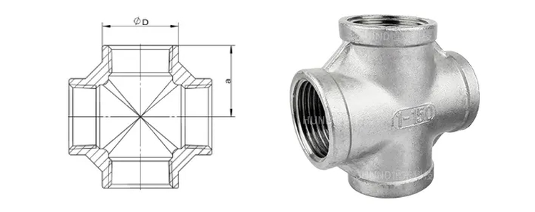 416 Four Way Stainless Steel Pipe Fitting 416 Four Way Stainless Steel Pipe Fitting